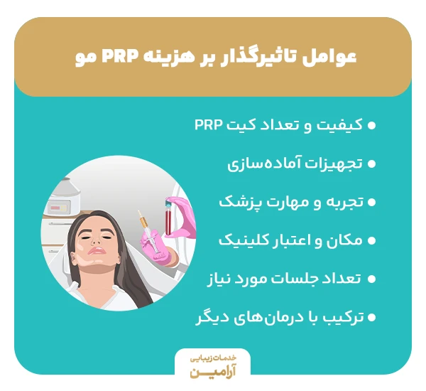 عوامل تاثیرگذار بر قیمت prp مو