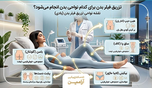 نواحی تزریق فیلر بدن